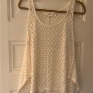Vintage Havana Cream Asymmetrical Sleeveless Tank Top